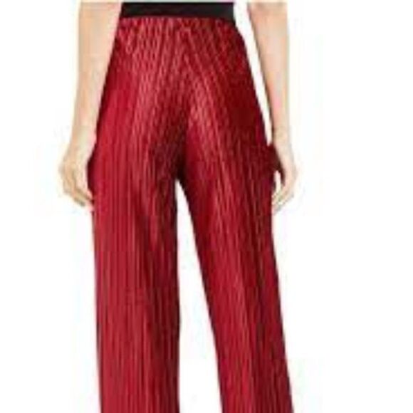 ALFANI WOMENS VELVET PLEATED WIDE LEG PANTS Melbec Wine color Valentines Day - Picture 3 of 14